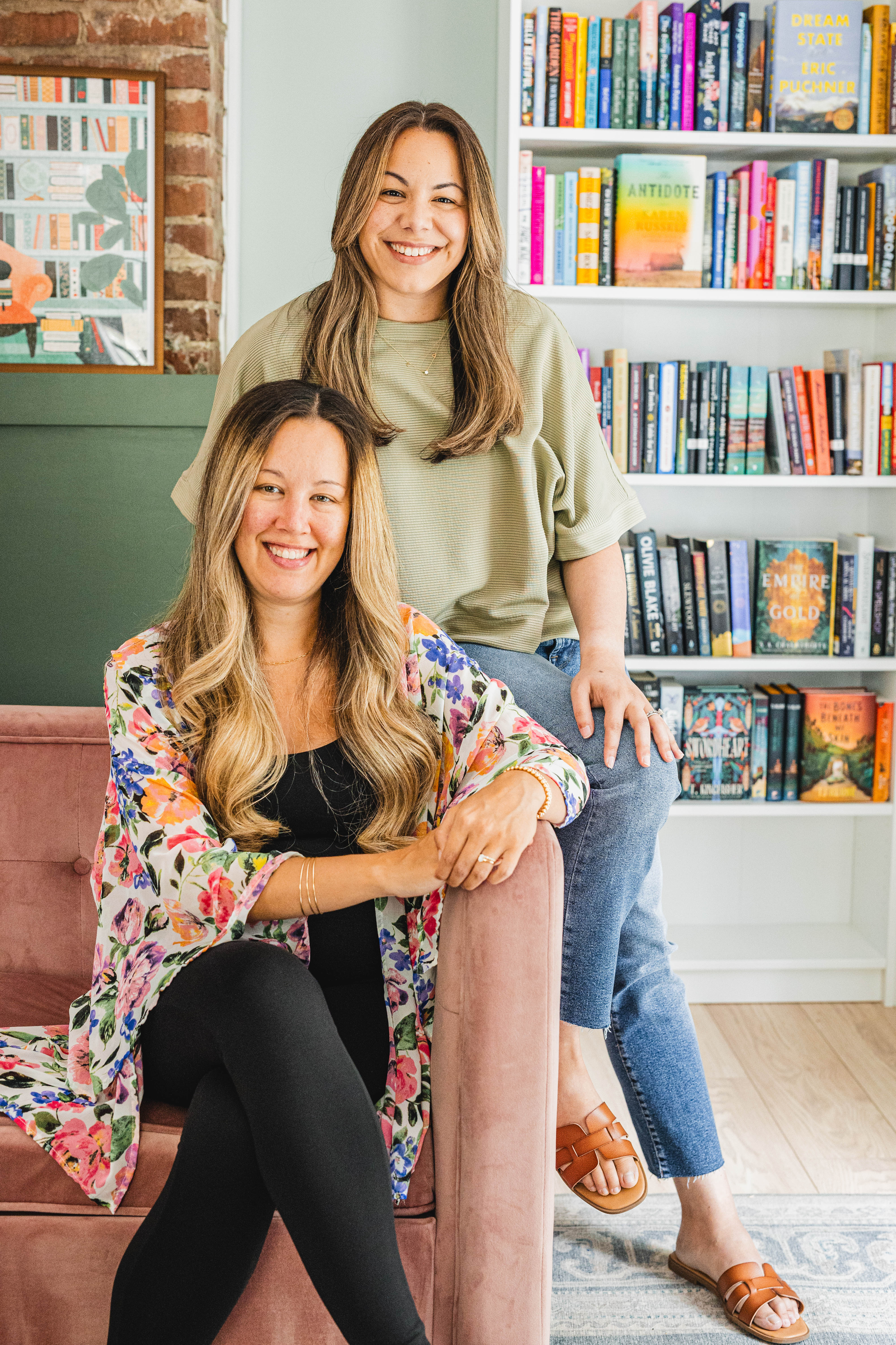 DeAnna and Nirmaliz at home, Founders of Fable Books & Café